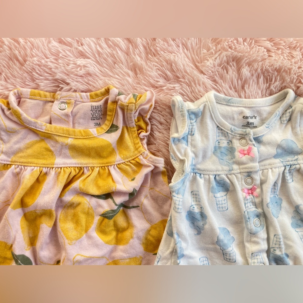 Carter's Kids Rompers and Jumpsuits Set - Yellow, White, Pink, Blue - Picture 5 of 7